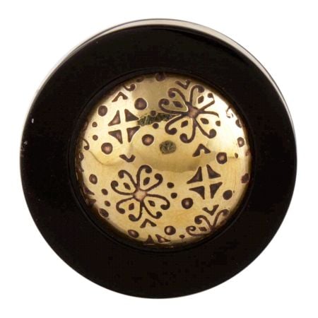 Black And Golden Brass Tiny Flower Resin Wine Stopper